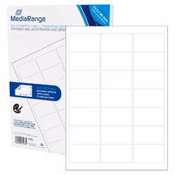 MediaRange MRINK148, Blanc, Permanent, 63,5 x 38,1, A4, Mat, Laser/a jet d'encre