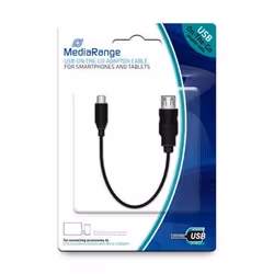 MediaRange MRCS168, 0,2 m, Micro-USB B, USB A, USB 2.0, Mâle/Femelle, Noir