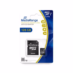 MediaRange MR945, 128 Go, MicroSDXC, Classe 10, UHS-I, 80 Mo/s, 20 Mo/s