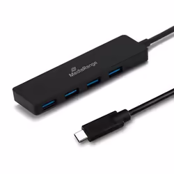 MediaRange MRCS508, USB 3.2 Gen 1 (3.1 Gen 1) Type-C, USB 3.2 Gen 1 (3.1 Gen 1) Type-A, 5000 Mbit/s, Noir, 0,1 m, 5 V