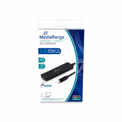 MediaRange MRCS508 hub & concentrateur USB 3.2 Gen 1 (3.1 Gen 1) Type-C 5000 Mbit/s Noir