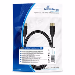 MediaRange MRCS195, 1 m, HDMI Type A (Standard), HDMI Type A (Standard), Compatibilité 3D, 18 Gbit/s, Noir