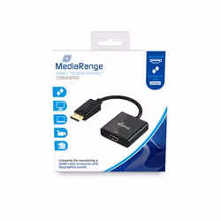 MediaRange MRCS175, 0,15 m, HDMI Type A (Standard), DisplayPort, Mâle, Femelle, Droit
