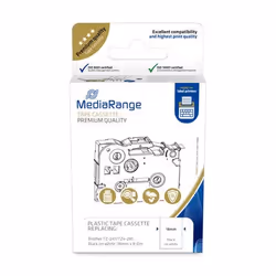 MediaRange MRBTZ241, Noir sur bleu, Étiquette en continu, Plastique, Brother, 700VP, 2730VP, 3600, 7500VP, 7600VP, 900, 9200D ...