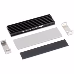 Aqua Computer kryoM.2, Radiateur, Aluminium, Acier inoxydable, Aluminium, Noir, 70 mm, 24 mm, 9 mm