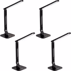 Lampe - TECTAKE - Lot de 4 lampes de bureau LED dimmable et pliable 14W avec luminosité réglable et port USB