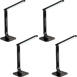 Lampe - TECTAKE - Lot de 4 lampes de bureau LED dimmable et pliable 14W avec luminosité réglable et port USB