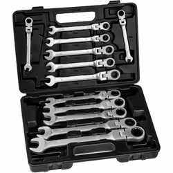 Description générale Le kit de transport comprend 12 clés à cliquet en acier chrome vanadium, idéales pour les bricoleurs et  ...