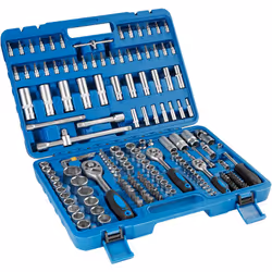 Description générale Kit de 171 pièces comprenant des douilles et des outils à cliquet en acier chrome-vanadium. Ce coffret e ...