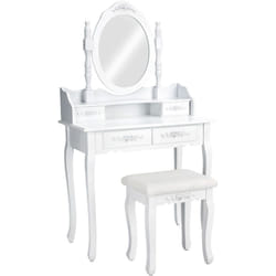 Tectake - Coiffeuse table de maquillage Miroir pivotable