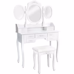 Description générale Cette coiffeuse élégante et stylée avec miroir s'intègre parfaitement dans votre intérieur. Utilisable c ...