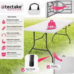 TecTake 402153 table de camping Blanc