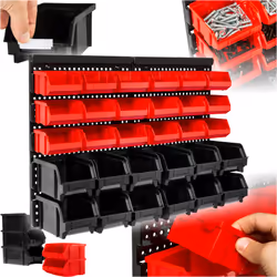 Étagère murale avec bacs de rangement 31 pièces noir