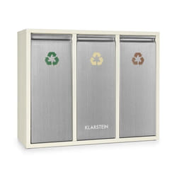 Poubelle écologique triple tri sélectif & recyclage 45L (3x 15L) beige