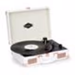 Platine Vinyle avec Enceintes - Auna - Tourne Disque Retro Valise - 33/45/78 r/min - Lecteur Vinyle avec USB MP3 - blanc