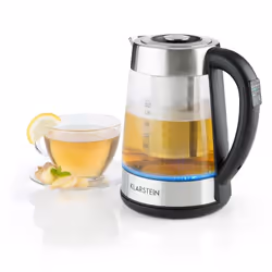 Klarstein Ostfriese, 1,7 L, 2200 W, Argent, Transparent, Verre, Acier inoxydable, Thermostat réglable, Indicateur de niveau d ...