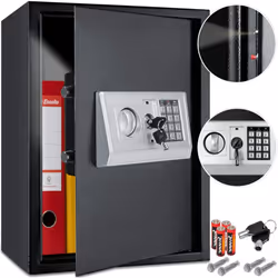 Description générale Le coffre-fort à deux compartiments avec serrure électronique à combinaison et clés de sécurité est une ...