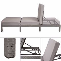 TecTake 402308 chaise de plage Gris Polyester, Acier