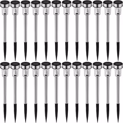 Lot de 24 lampes solaires LED écologiques diffusion d'une lumière blanc froid  argent