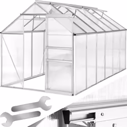 Description générale Cette serre de jardinage en aluminium avec fenêtre de toit est idéale pour cultiver vos plantes, légumes ...