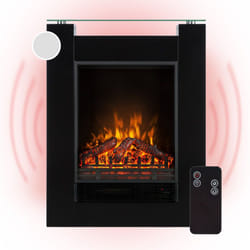 Cheminée Electrique d'Intérieur, Chauffage Electrique de 1800W, Fausse Cheminée Decorative avec Effet Flamme en led, Télécommande Inclus,