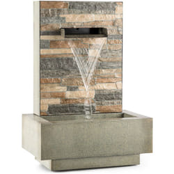 Blumfeldt - Watergate Grey Edition - Fontaine de jardin décorative , Intérieur et extérieur , Circulation de 1000 L/h , Pompe de 15 w , Métal