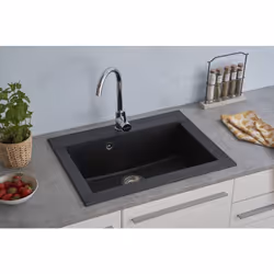 respekta® Evier Mineralite Ohio: L'évier Mineralite Ohio de haute qualité ne convainc pas seulement par son design moderne, m ...