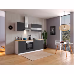 Bloc cuisine composé de : Cuisinière conventionnelle encastrée avec plan de cuisson en vitrocéramique Evier encastré Standard ...