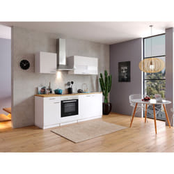 Cuisine Kitchenette Bloc cuisine intégrée Blanc Malia 210 cm Respekta