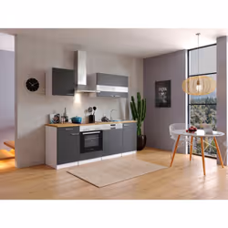 Bloc cuisine composé de : Cuisinière conventionnelle encastrée avec plan de cuisson en vitrocéramique Evier encastré Standard ...