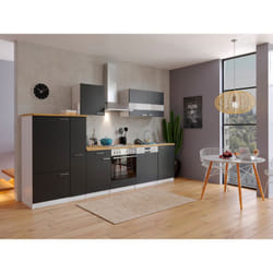 Cuisine Cuisine équipée Bloc vide Blanc Noir Malia 310 cm Respekta