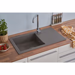 Respekta® Evier minéralite Denver : L'évier Mineralite Denver, à la finition de haute qualité, ne convainc pas seulement par ...