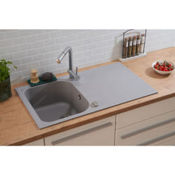 Evier de cuisine Evier en granit Evier en granit à encastrer 86 x 50 gris Respekta by Schock