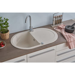 Evier de cuisine Evier en granit Evier en granit à encastrer 79 x 50 blanc Respekta by Schock