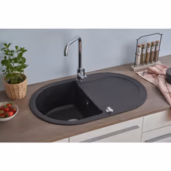 Cristalite Granit Evier à encastrer Phoenix - respekta by Schock Résistant à la chaleur, aux aliments, aux chocs - ce ne sont ...