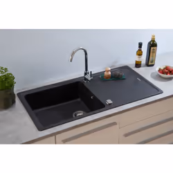 Cristalite Granit Evier à encastrer Columbia 100x50 - respekta by Schock Résistant à la chaleur, au contact alimentaire, aux  ...