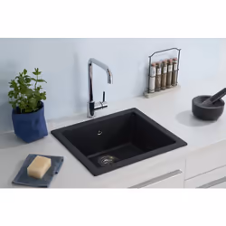 respekta® Evier Mineralite Ohio: L'évier Mineralite Ohio de haute qualité ne convainc pas seulement par son design moderne, m ...