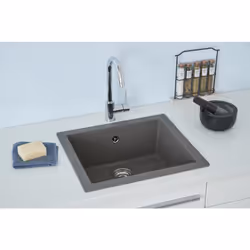 respekta® Evier Mineralite Ohio: L'évier Mineralite Ohio de haute qualité ne convainc pas seulement par son design moderne, m ...