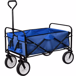 Chariot de jardin et de transport pliable  bleu