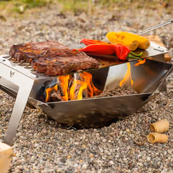 FENNEK 4FIRE Grill Charbon + bois de chauffage Acier inoxydable