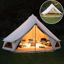 Tente tipi 8 personnes - Skandika Tipi Jatuni 400 Protect 100% Coton - Colonne deau 4 000 mm - 400 x 400 cm x 250 cm