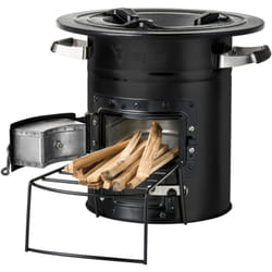 Bbq-toro - Poêle-fusée rakete 2 noir Poêle-fusée en acier inoxydable