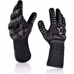 BBQ-Toro Gants de grill | 2 pièces | gants de four résistants à la chaleur jusqu'à 800 °C | avec propriété antidérapante Se b ...