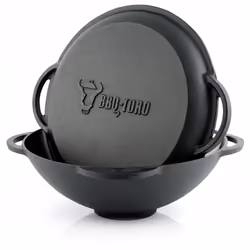 BBQ-Toro Kazan, Marmite en fonte, 12,1 Litres Le Kazan est un pot lourd traditionnel en fonte et un couvercle parfaitement aj ...