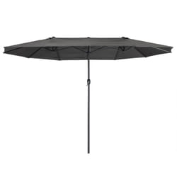 Parasol parasol double avec manivelle 460x270 cm (gris) - Zelsius