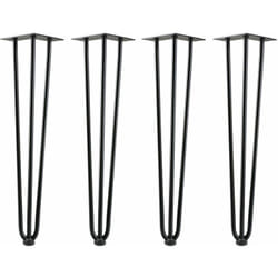Zelsius - Pieds de table en acier 60 cm - noir pieds en épingle à cheveux