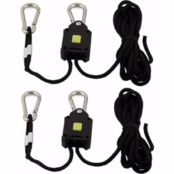 Zelsius Rope Ratchet (2 pièces) | chargeable jusqu´à 68 kg par paire | Cordes à cliquet avec 4 mousquetons pour lampes réflec ...