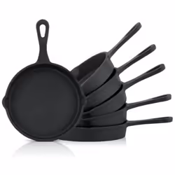 BBQ-Toro poêles à griller en fonte (set de 6) | Ø 12,5 cm | noir - déjà cuit au four Les poêles en fonte de BBQ-Toro sont le  ...
