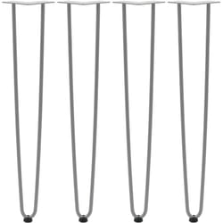 Zelsius - Set de 4 pieds de table en acier, (h) 71 cm, gris, 2 entretoises