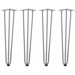 Zelsius Pieds de table en acier 60 cm - gris pieds en épingle à cheveux